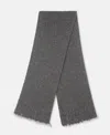 Stella Mccartney Distressed Chunky Scarf In Charcoal Grey
