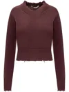 Stella Mccartney V-neck Distressed Jumper In Rot