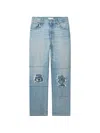 Stella Mccartney Distressed Patchwork Jeans In Blue