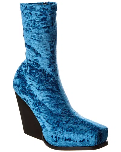 Stella Mccartney Dnu Pack  Cowboy Crushed Velvet Boot In Blue