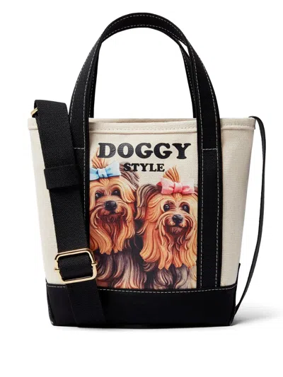 Stella Mccartney Dog-print Tote Bag In Neutral