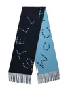 Stella Mccartney Dotted Fringed Scarf In Blue