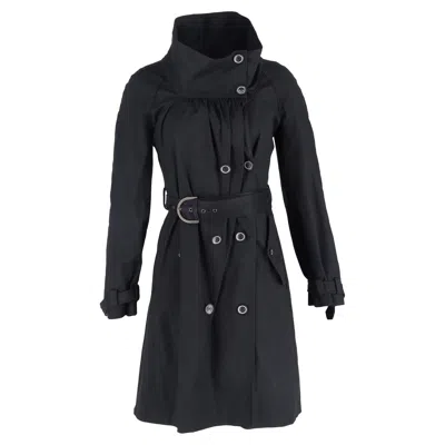 Stella Mccartney Double-breasted Belted Trench Coat In Black Cotton