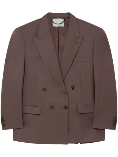 Stella Mccartney Oversized Double-breasted Blazer In Taupe Brown