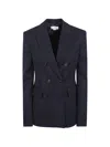 Stella Mccartney Slim Jacket Double Breasted Tailoring Lapel In Blue