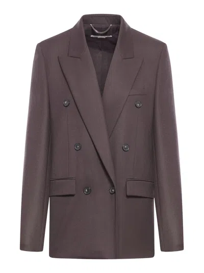 Stella Mccartney Double Breasted Blazer In Brown