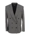 Stella Mccartney Grey Double-breasted Blazer In Gray