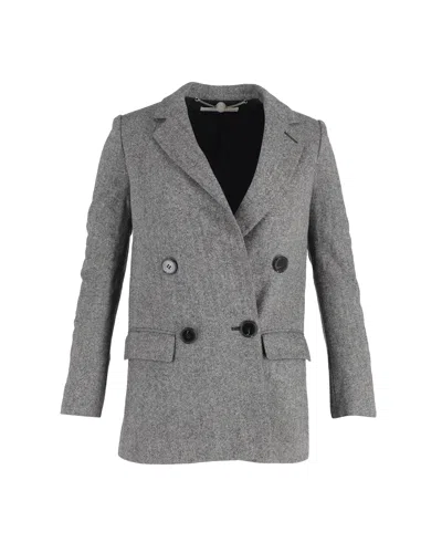 Stella Mccartney Double-breasted Blazer In Grey Wool