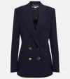 Stella Mccartney Double Breasted Long Blazer In Ink