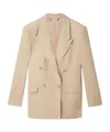 Stella Mccartney Double Breasted Satin Blazer In Nude