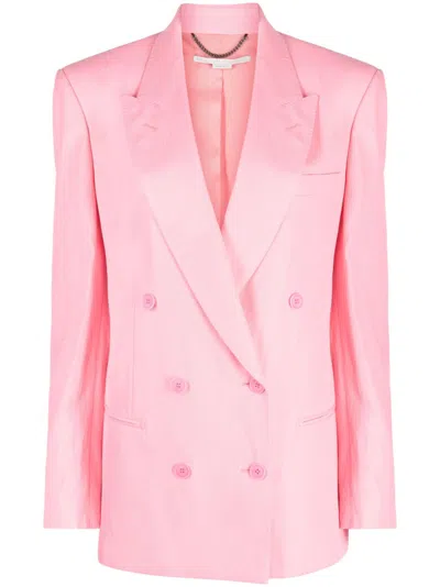 Stella Mccartney Peak-lapels Double-breasted Blazer In Hibiscus (pink)