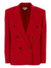 Stella Mccartney Tailored Wool Blazer Featuring Structured Shoulders In Red