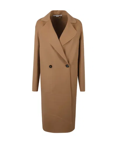 Stella Mccartney Double Breasted Buttoned Coat In Brown