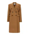 Stella Mccartney Wool Coat With Back Vent And Double-breasted Front In Brown