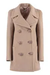 Stella Mccartney Double-breasted Wool Coat In Beige