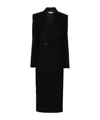 Stella Mccartney Long Double Breasted Wool Overcoat In Black
