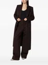 Stella Mccartney Long Length Double-breasted Wool Coat In Brown
