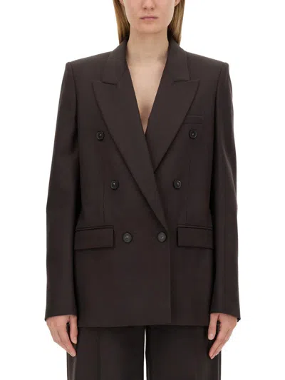 Stella Mccartney Sustainable Wool Double-breasted Jacket In Brown
