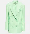 Stella Mccartney Oversized Double-breasted Twill Blazer In Fluo Mint