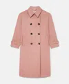 Stella Mccartney Double Breasted Long Coat In Dusty Pink