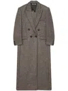 Stella Mccartney Double Breasted Tweed Long Coat In Neutrals