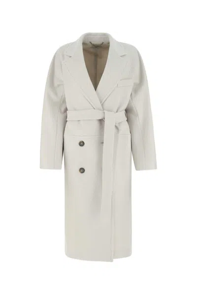 Stella Mccartney Double-breasted Long-sleeved Coat In White