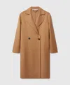 Stella Mccartney Double Breasted Longline Coat In Brown