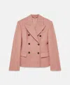Stella Mccartney Double Breasted Moulded Blazer In Dusty Pink