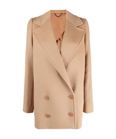 Stella Mccartney Double-breasted Oversized Coat In Nude