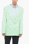 Stella Mccartney Oversized Double-breasted Twill Blazer In Green