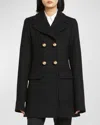 STELLA MCCARTNEY DOUBLE-BREASTED SHORT WOOL TOP COAT