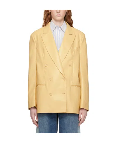 Stella Mccartney Double-breasted Suit Jacket In Nude