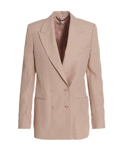 Stella Mccartney Double-breasted Tailored Blazer In Nude