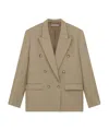 Stella Mccartney Double-breasted Flannel Blazer In Nude