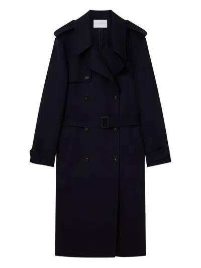 Stella Mccartney Double-breasted Trench Coat In Blue