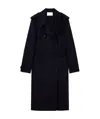 Stella Mccartney Double-breasted Wool Trench Coat In Blue