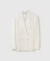 Stella Mccartney Double-breasted Tuxedo Blazer In White