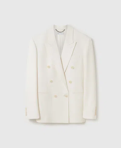 Stella Mccartney Double-breasted Tuxedo Blazer In White