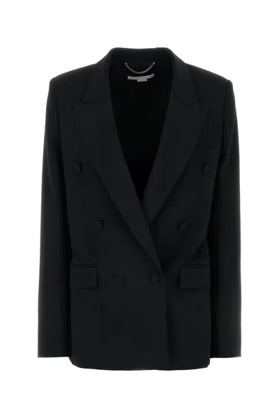 Stella Mccartney Double-breasted Stretch-wool Blazer In Black