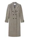 Stella Mccartney Double-breasted Tweed-pattern Coat In Gray