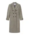 Stella Mccartney Double-breasted Tweed-pattern Coat In Gray
