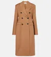 Stella Mccartney Double-breasted Virgin Wool Coat In Brown