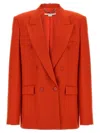 Stella Mccartney Double-breasted Wool Flannel Blazer With Peak Lapels In Red