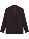Stella Mccartney Double Breasted Wool Blazer In Brown