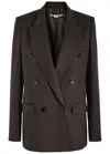 Stella Mccartney Double-breasted Wool Blazer In Chocolate