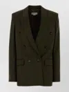 Stella Mccartney Double-breasted Wool Blazer Featuring Back Vent In Green