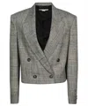Stella Mccartney Double-breasted Wool Blazer In Grey