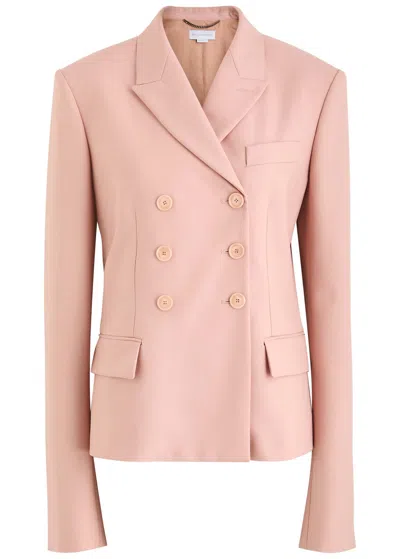Stella Mccartney Double-breasted Wool Blazer In Light Pink