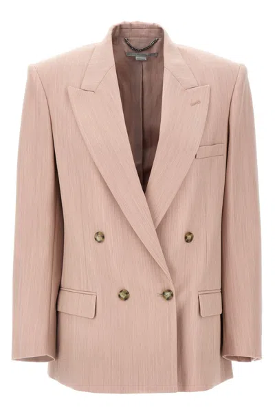 Stella Mccartney Double-breasted Wool Blazer In Pink