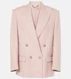 Stella Mccartney Double-breasted Wool Blazer In Pink